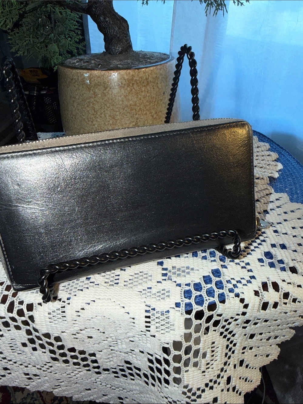Vintage Yves Saint Laurent Zip-Around Wallet In Black Leather - Picture 3 of 16